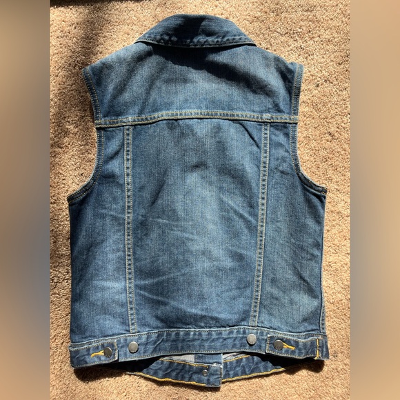 GAP 1969 Denim Icon Flap Vest Cotton Country Blue XS - Picture 7 of 7